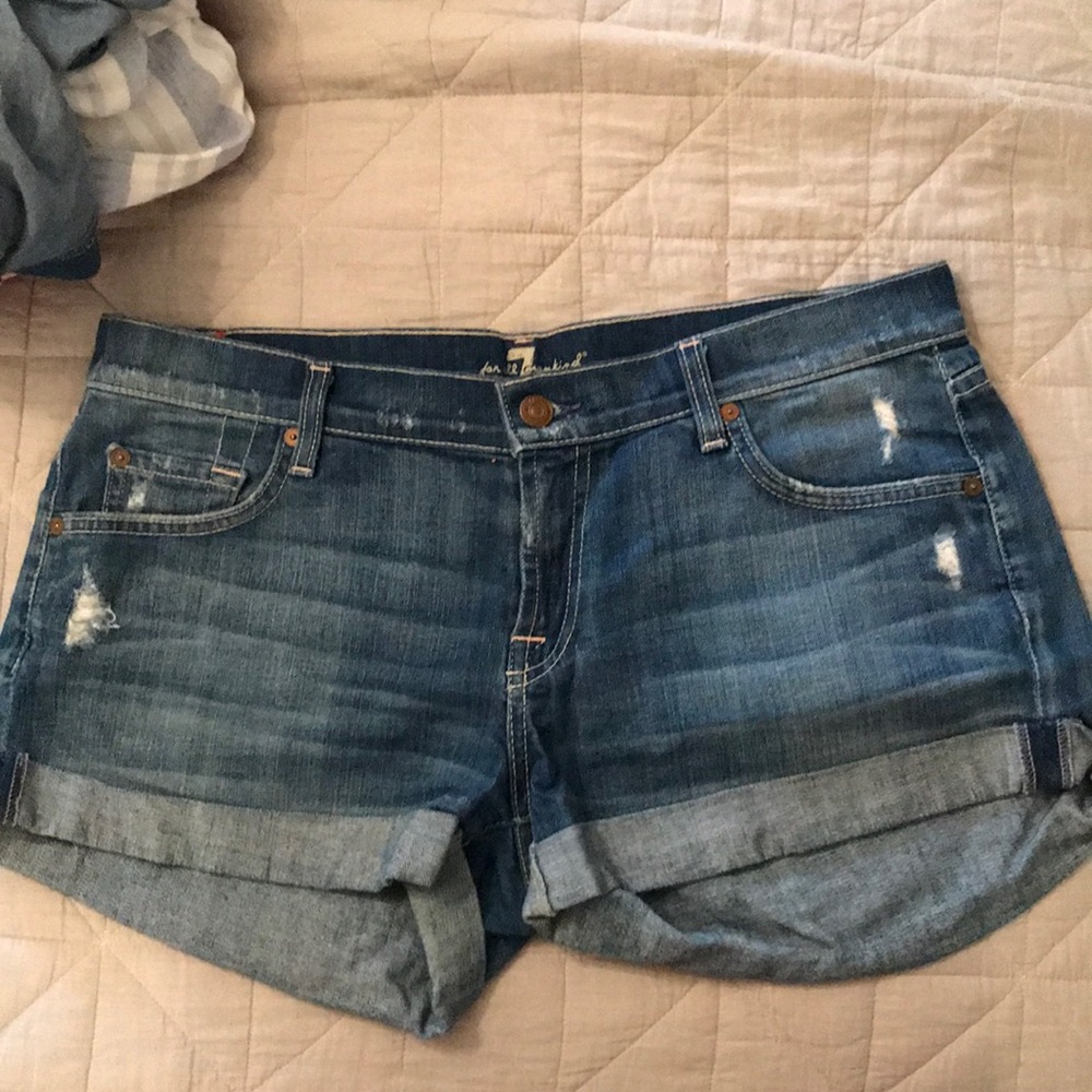 7 for all Mankind mid-roll denim shorts - size 30